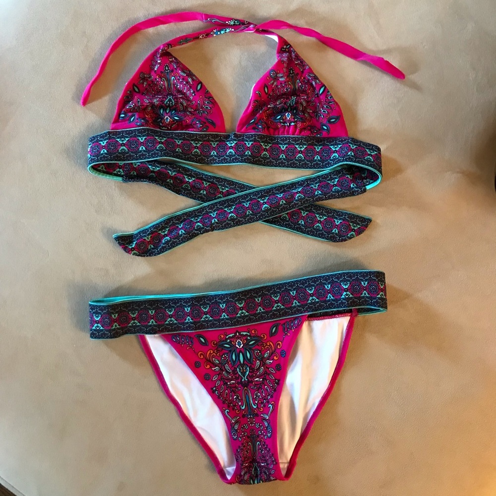 Victoria’s Secret Pink Paisley Boho Bikini Small - Picture 3 of 9
